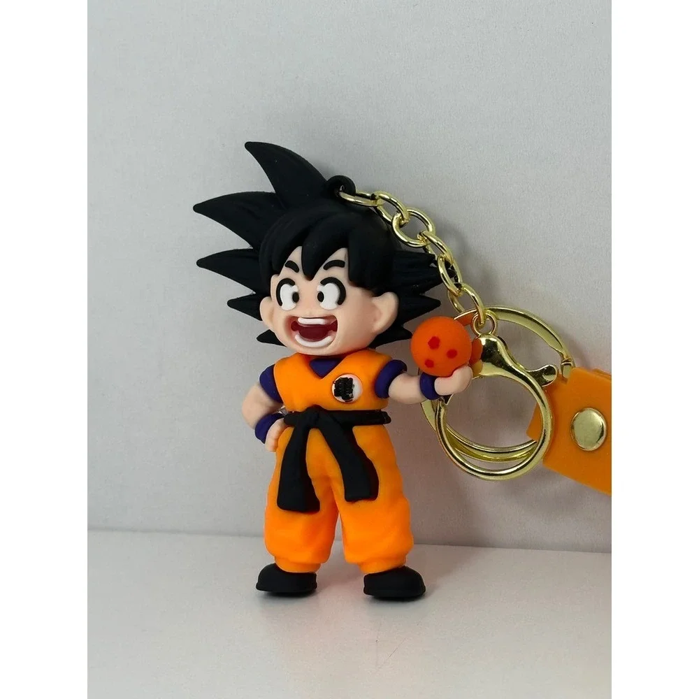 Dragon Ball Z Goku Keychain Kid‎ Goku with Dragon Ball Orange Rubber Strap